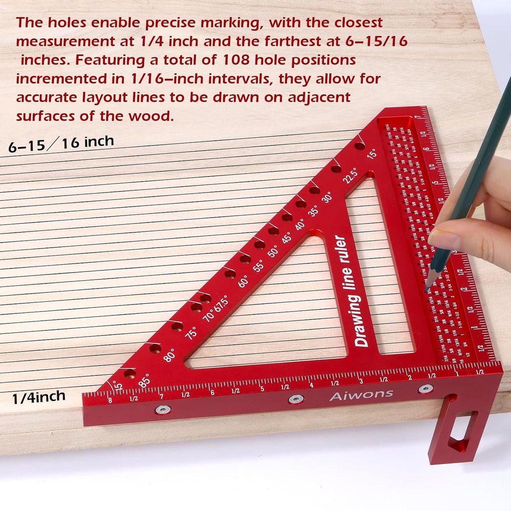 8.5 inch 3D Multi-Angle Measuring Ruler-Large Precision Woodworking