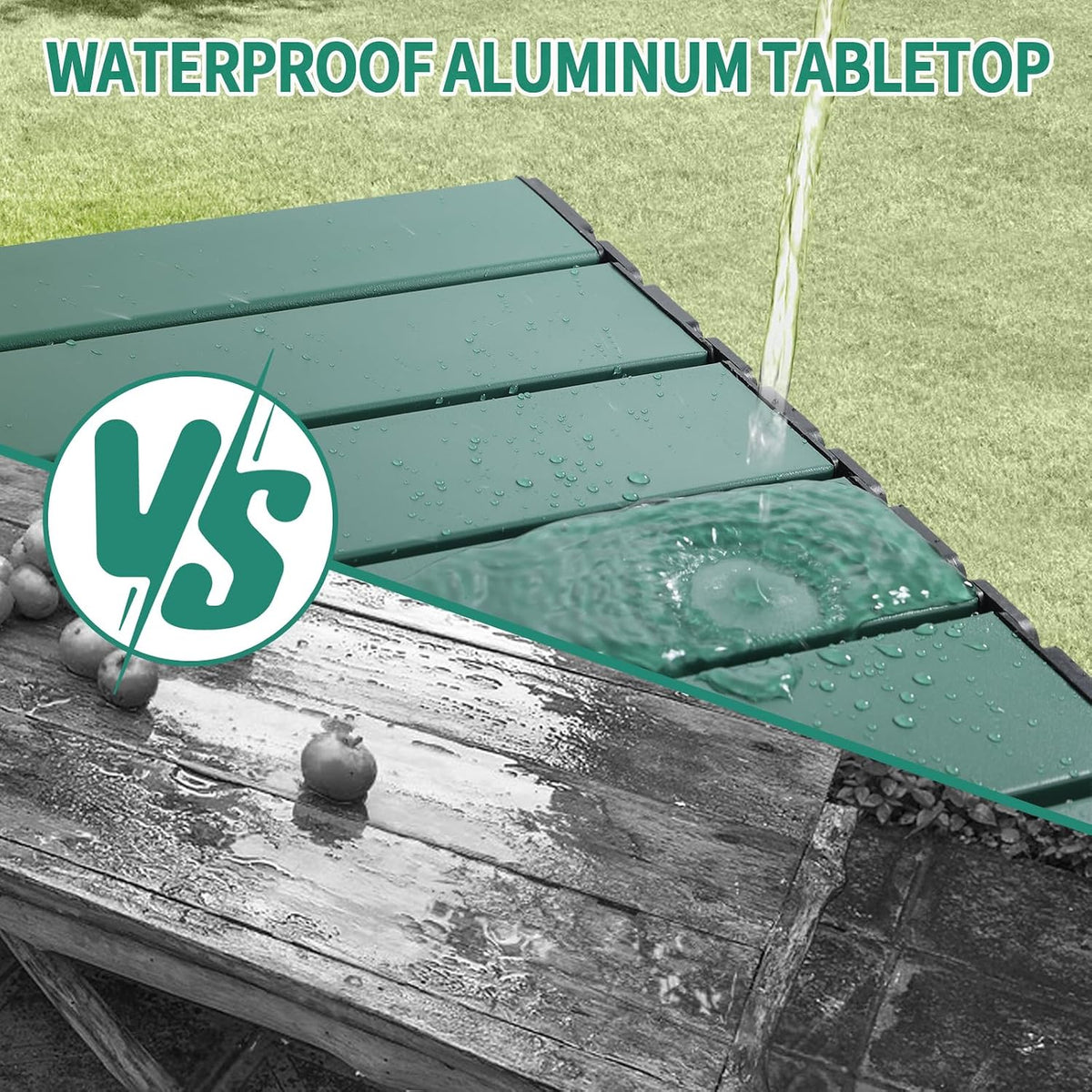 JOUYEK Small Camping Table Ultralight Aluminum Folding Portable Table Green