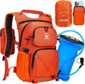 Hydration Backpack 22L, Hiking Backpack with 2L Leakproof Bladder, Sewn-in Rain Cover, Insulated Compartment for Men & Women Running, Cycling, Camping