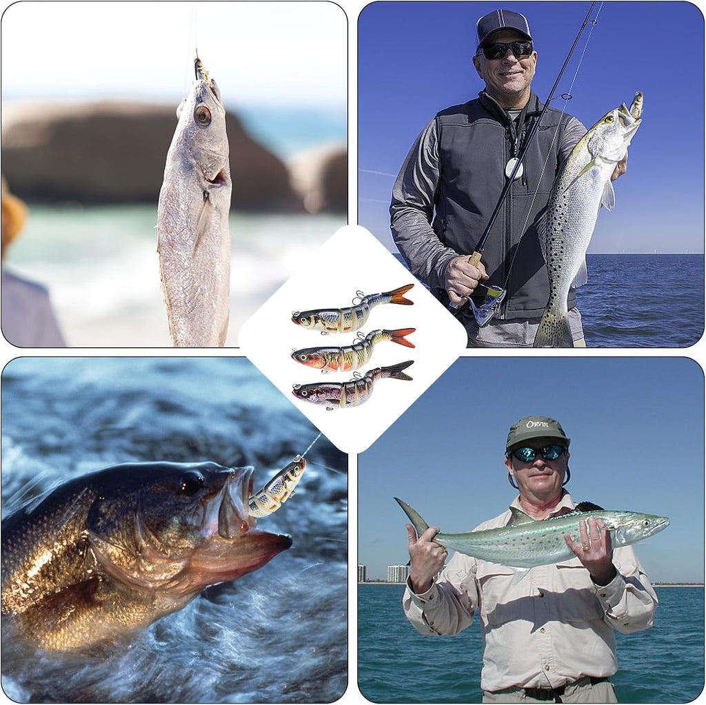 Fishing Lures for Bass Trout Topwater Multi Jointed Swimbaits
