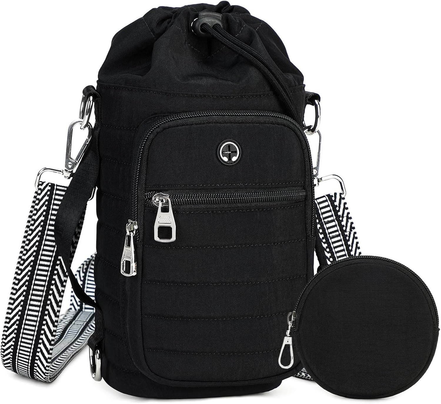 Water Bottle Carrier Bag with Strap Phone Pocket for Walking, Hiking, Cycling
