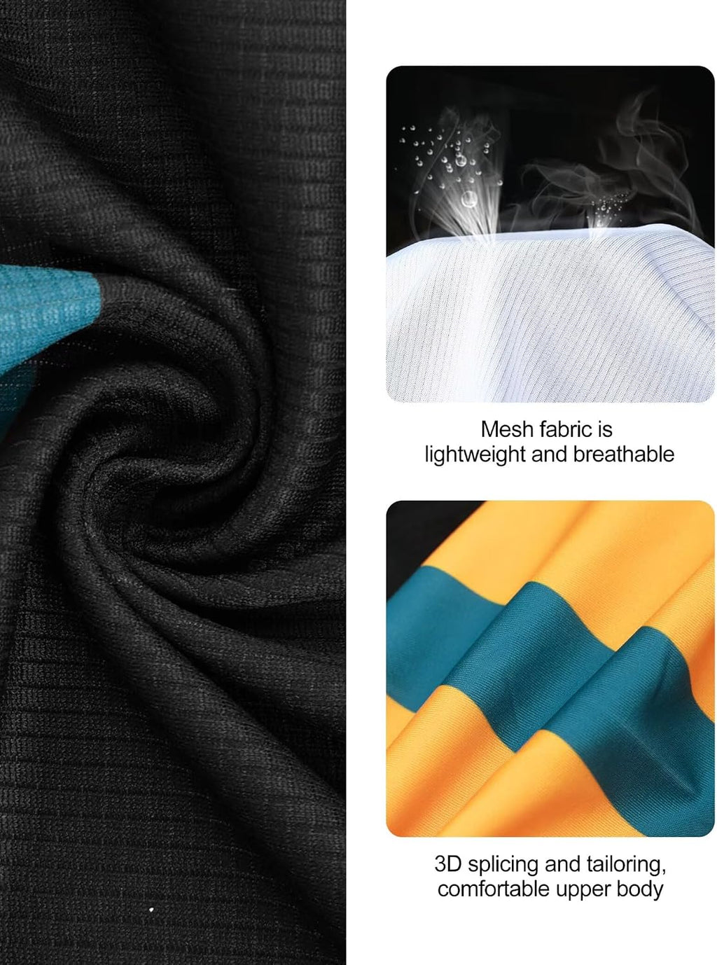 INBIKE Men's Cycling Clothing Set, Long Sleeve Cycling Jersey with 3 Rear Pockets, Cycling Bib Pants 3D Padded Breathable