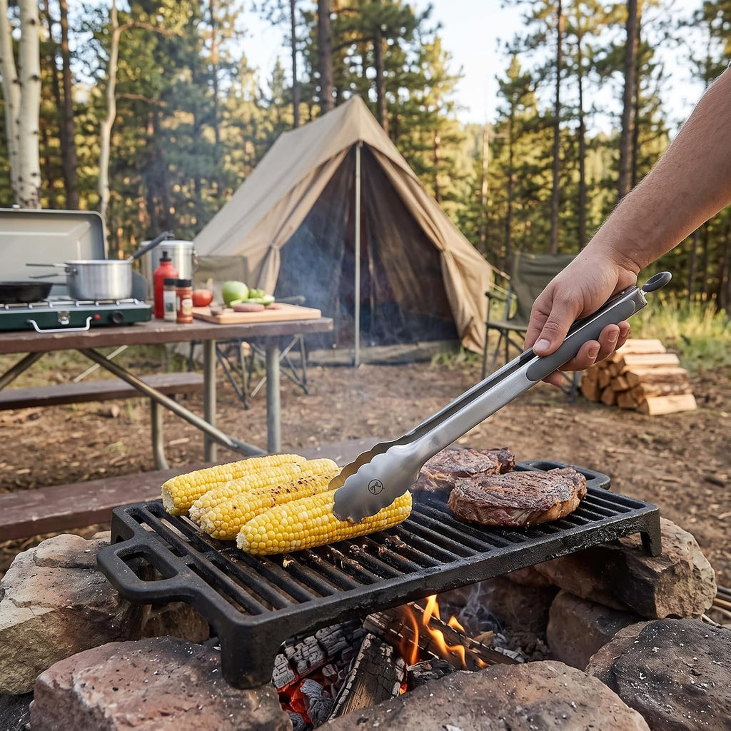 Outset Camping Cooking Utensil Set, Tongs, Spatula & Spoon Camp Utensils