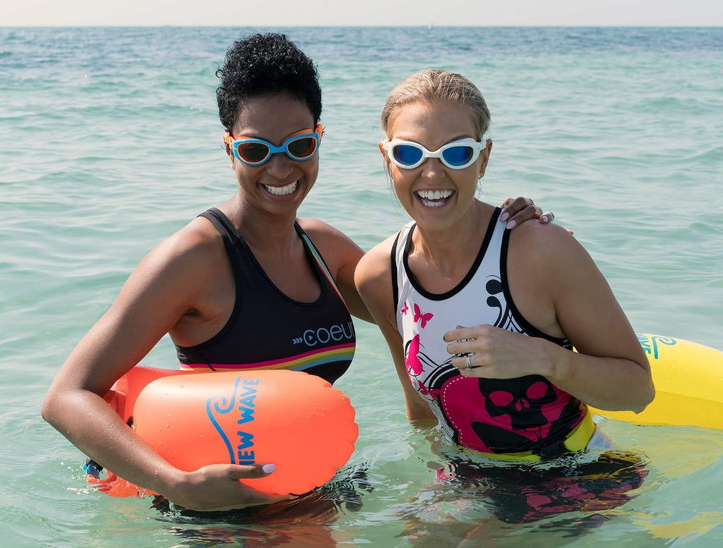 New Wave Swim Buoy Swim Safety Float and Drybag for Open Water Swimmers, Triathletes, Kayakers and Snorkelers, Highly Visible Buoy Float for Safe Swim Training (Orange PVC Medium-15L)
