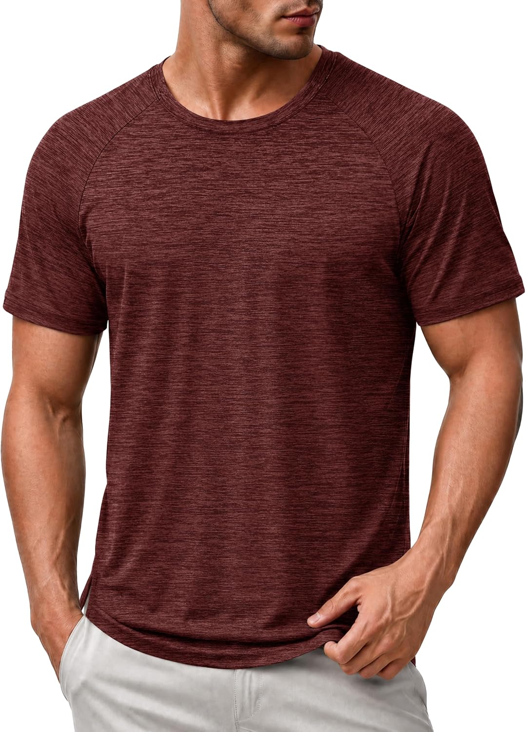 MAGCOMSEN Mens Athletic Shirts Quick Dry Short Sleeve Workout Wicking Shirt