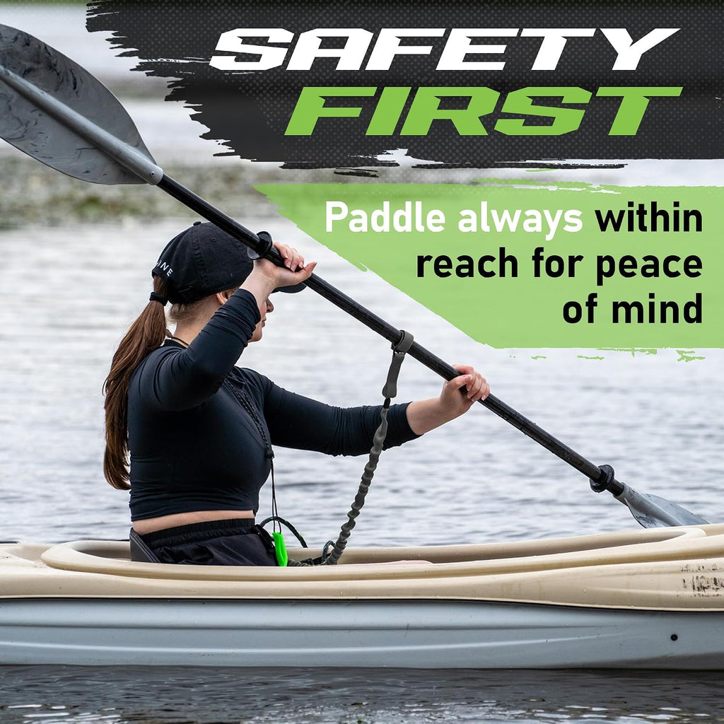 Gradient Fitness – Kayak Paddle Leash, Stretchable Bungee Cord w/Carabiner Clip