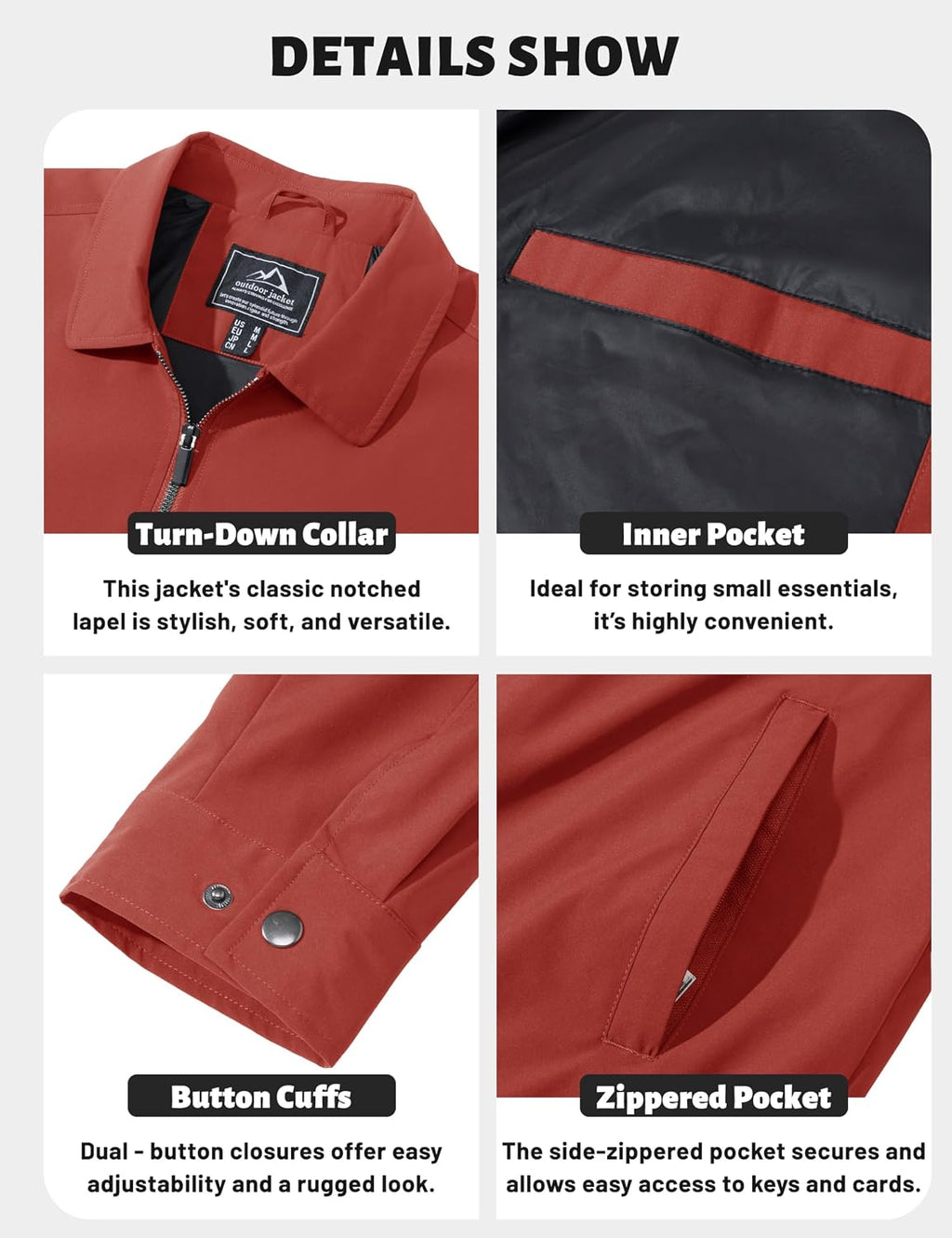 TACVASEN Men's Lightweight Jacket Fall Water-repellent Windbreaker Jackets