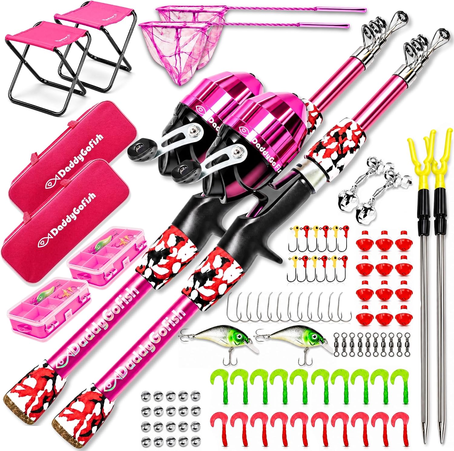 Kids Fishing Pole for Boys, Girls & Youth Age, Toddler Fishing Pole Set Kit