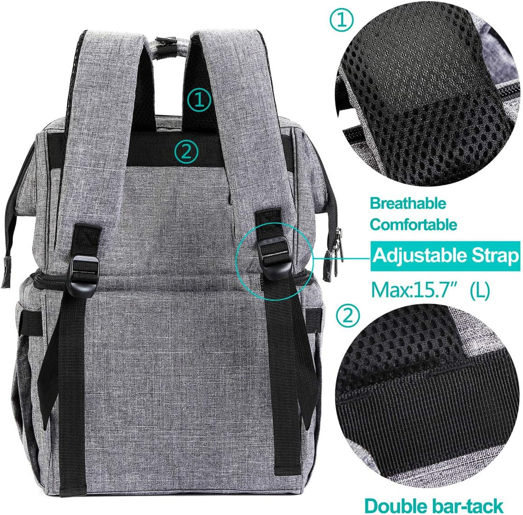 AmHoo Insulated Lunch Box Cooler Backpack Waterproof Leak-Proof Lunch Bag Tote for Men Women Hiking Beach Picnic Trip with Strongest YKK Zipper Gray