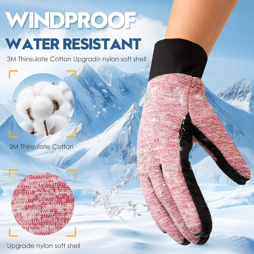 Bruvoalon Winter Gloves for Women & Men, 3M Thermal Insulation, Lycra Fabric, Touchscreen, Anti-Slip