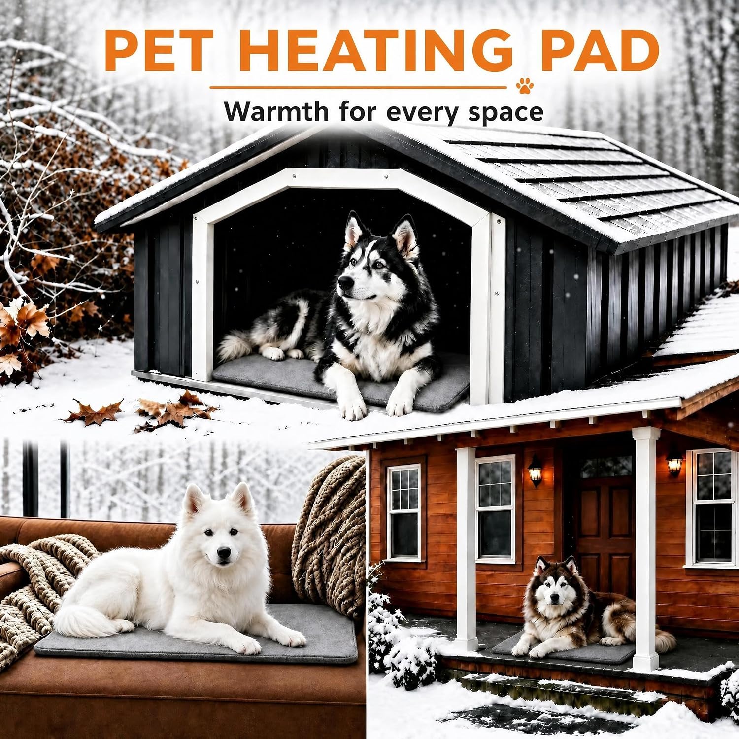 Dog Heating Pad Outdoor 28×18in with Adjustable 9 Temp Setting & Timer