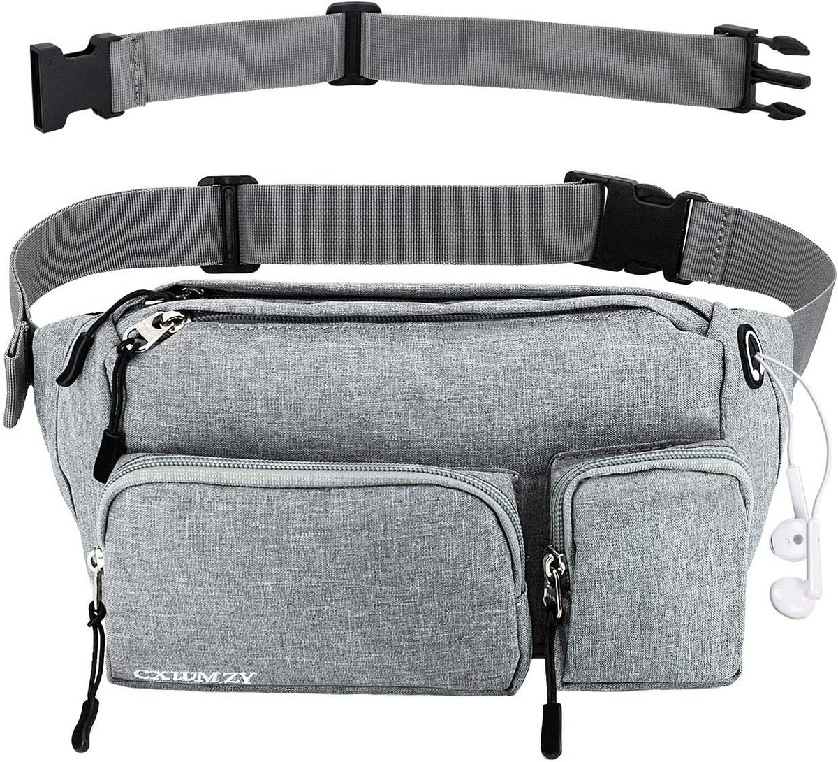 CXWMZY Fanny Packs For Women & Men, Waist Bag Hip Bum Bag Strap Extension Large Capacity Easy Carry Any Phone Passport Wallet for Outdoors Workout Traveling Casual Running Hiking Cycling Dog Walking
