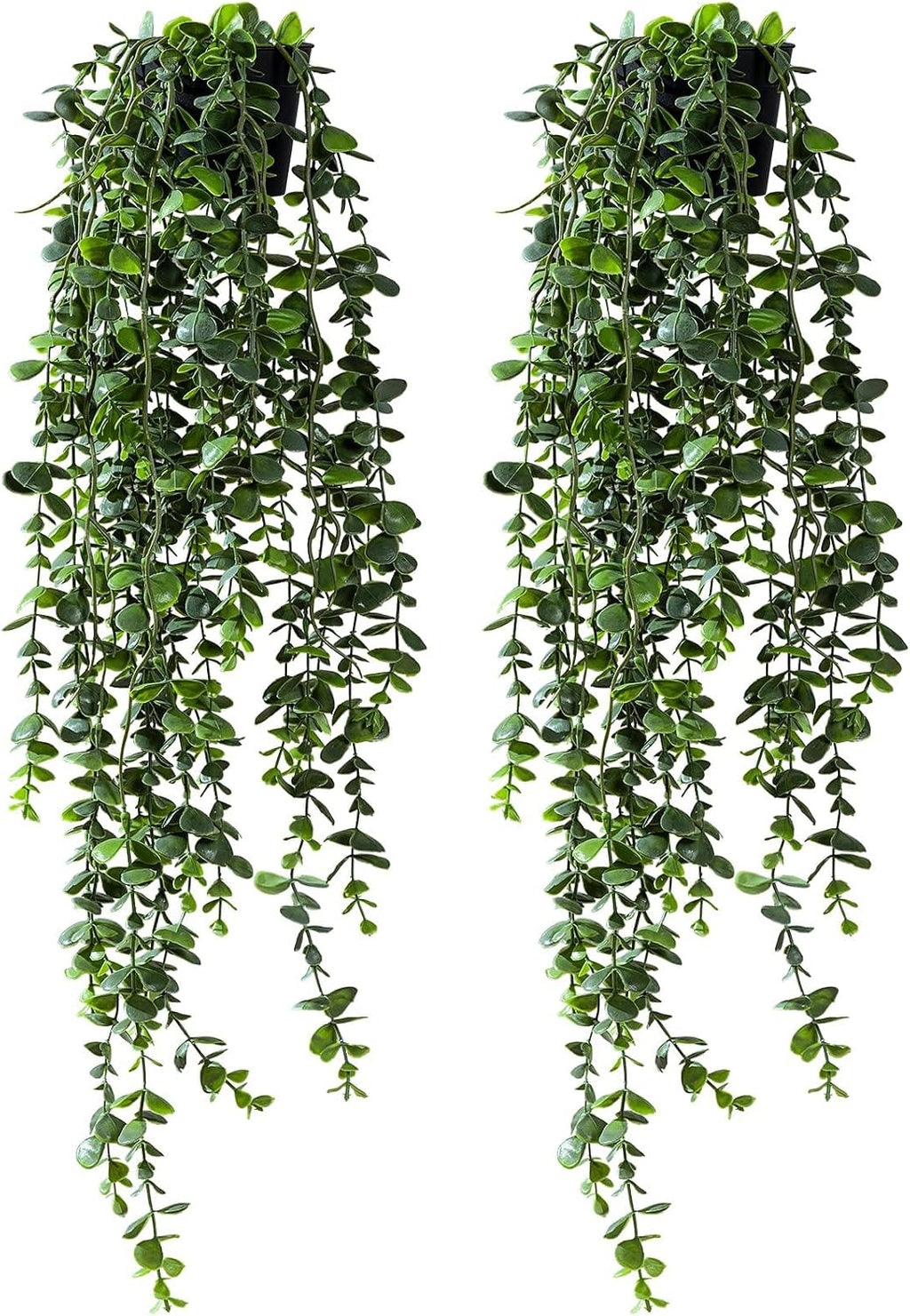 Artificial Hanging Plant 2 Pcs Faux Plant Ivy Vine Faux Eucalyptus Vines Fake Potted Greenery for Wall Living Room Home Shelf Office Bathroom Outdoor Indoor Decor (Type 7)