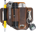 FLYHOMES Leather Multitool Sheath, Fits 4"&4.5" Multi Tool, EDC Belt Pouch