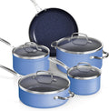 Nuwave Healthy Duralon Blue Ceramic Nonstick Coated 9pc Cookware Set