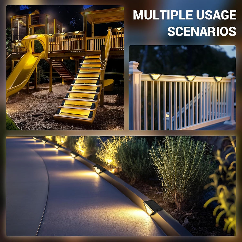 Solar Step Lights Waterproof, Stair Lights Outdoor Decor, 6 Pack Warm White