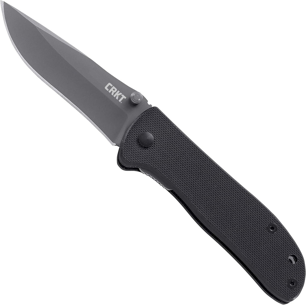CRKT Drifter Everyday Carry EDC Pocket Folding Knife with Liner Lock: Stainless Steel Plain Edge Blade, G10 Handle, Pocket Clip, 6450K