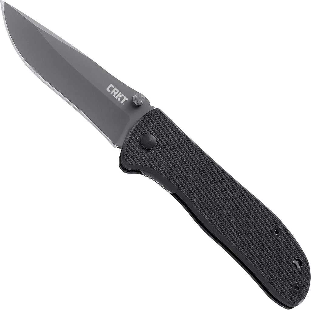 CRKT Drifter EDC Folding Pocket Knife: Everyday Carry, Gray Ti Nitride Blade, Thumb Stud Opening, Stainless Steel Handle, Pocket Clip 6450S