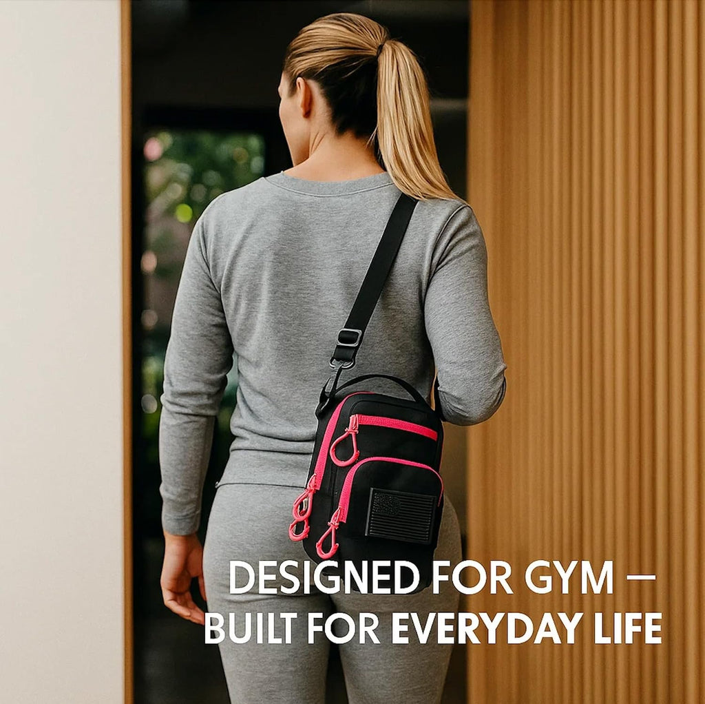 LEPHYON Magnetic Gym Bag Women, Small Gym Bag for women, Crossbody Mini Bags with Strong Magnets, USB Charging Port, Multi-Carry Design, Perfect for Workout, Best Gift for Fitness Lover