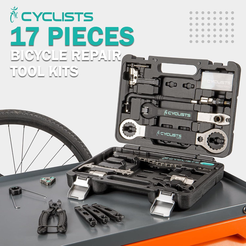 cyclists 17 PCS Bike Tool Kit - Bicycle Repair Tool Set with Storage Case