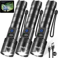 Rechargeable Flashlights Super Bright LED Flash Light 3 Pack