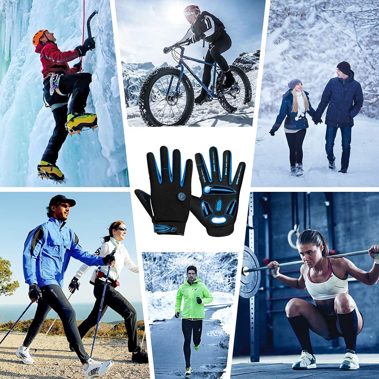Cycling Gloves Men Women,Touchscreen Full Finger Mountain Bike Gloves