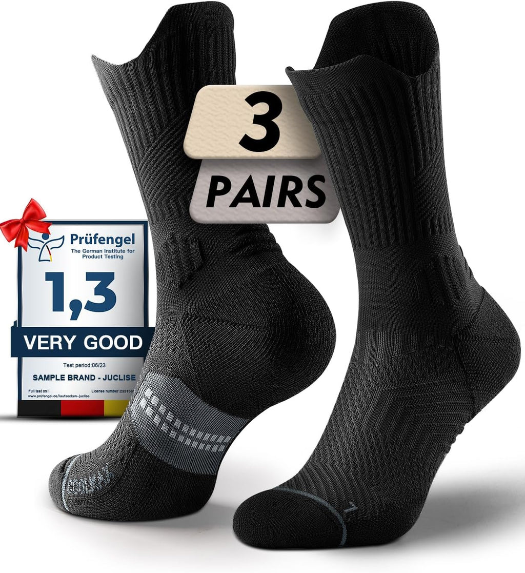 Juclise Womens Coolmax Bamboo Viscose Compression Crew Running Socks