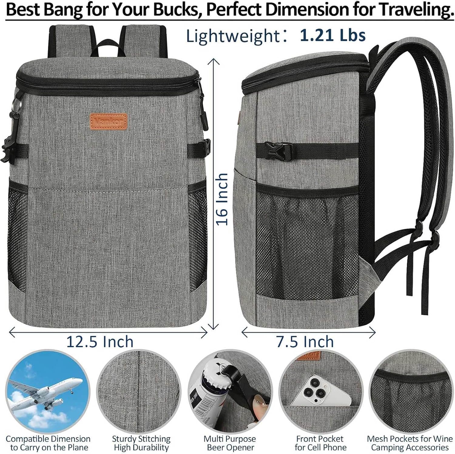 Vankor Camping Cooler Backpack Insulated Waterproof