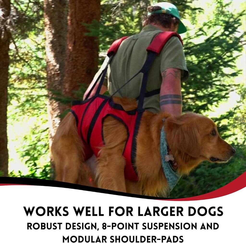 Fido Pro Airlift Original V2 Dog Carrier Sling | Light-Weight Dog Sling Now More Comfortable | for Injured, Sick, or Old Dogs | New Improved Shoulder Padding Now Included | Large (45–70 lbs)