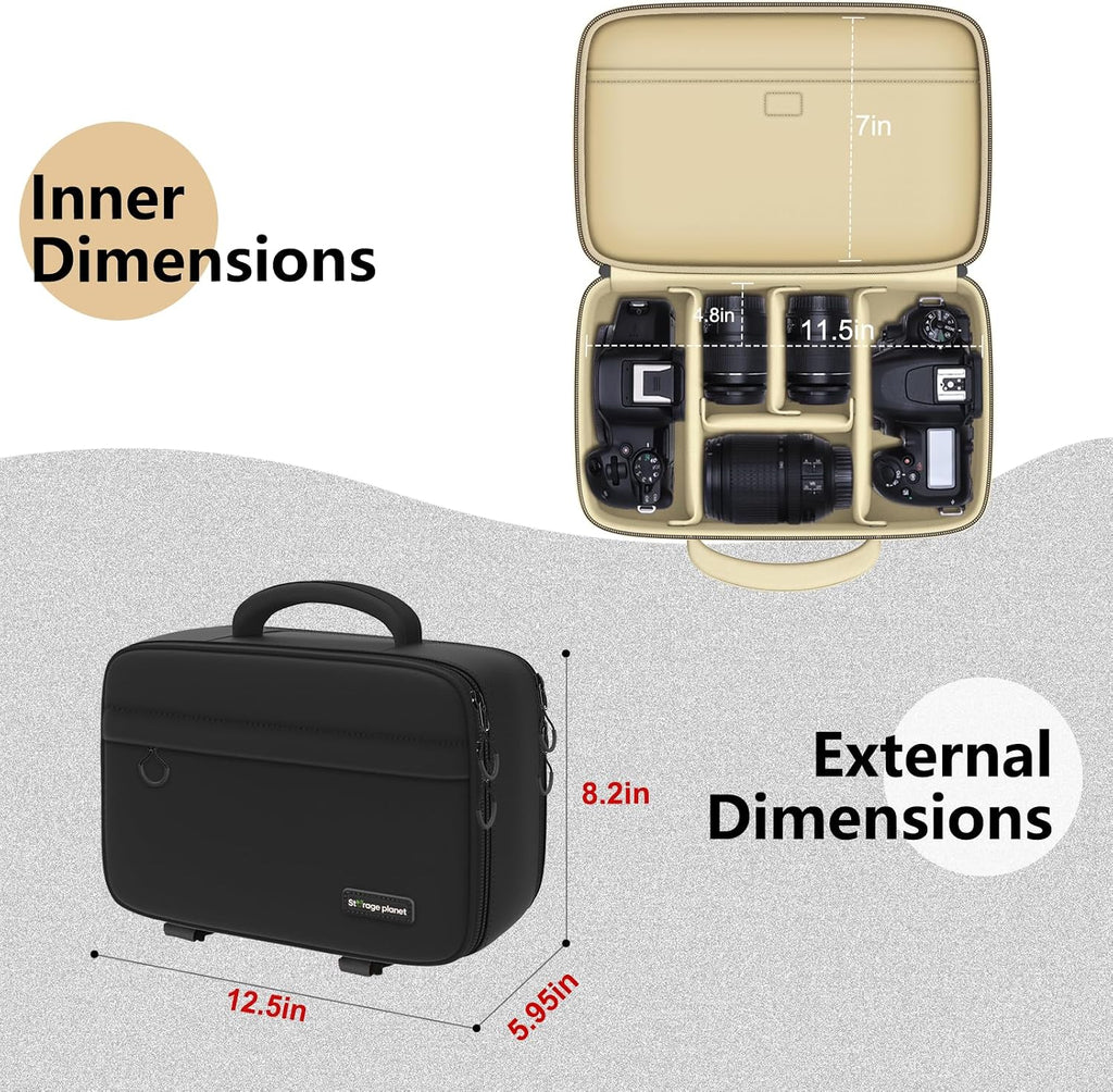 Camera Bag for Canon/Sony/Nikon DSLR SLR Camera and Multiple Lens(Beige)
