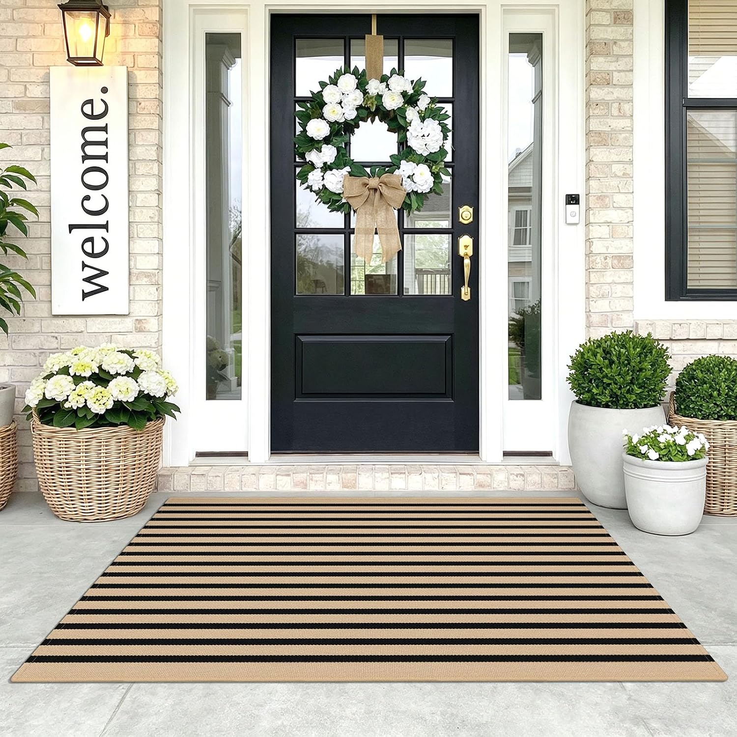 KOZYFLY Brown and Black Area Rug 3x5 Ft Washable