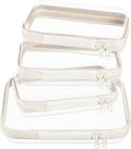 4 pcs Clear Zipper Pouches,Hard Shell Zipper Case, Toiletry Bag for Travel