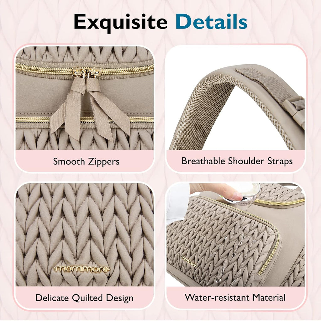 mommore Diaper Bag Backpack, Stylish Mini Baby Bag with Changing Pad