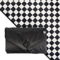 Tiny Twinkle Waterproof Picnic Blanket | 5'x7' 100% Recycled Polyester, Sandproof, Foldable & Portable for Beach, Camping, Travel（Black Checkers）