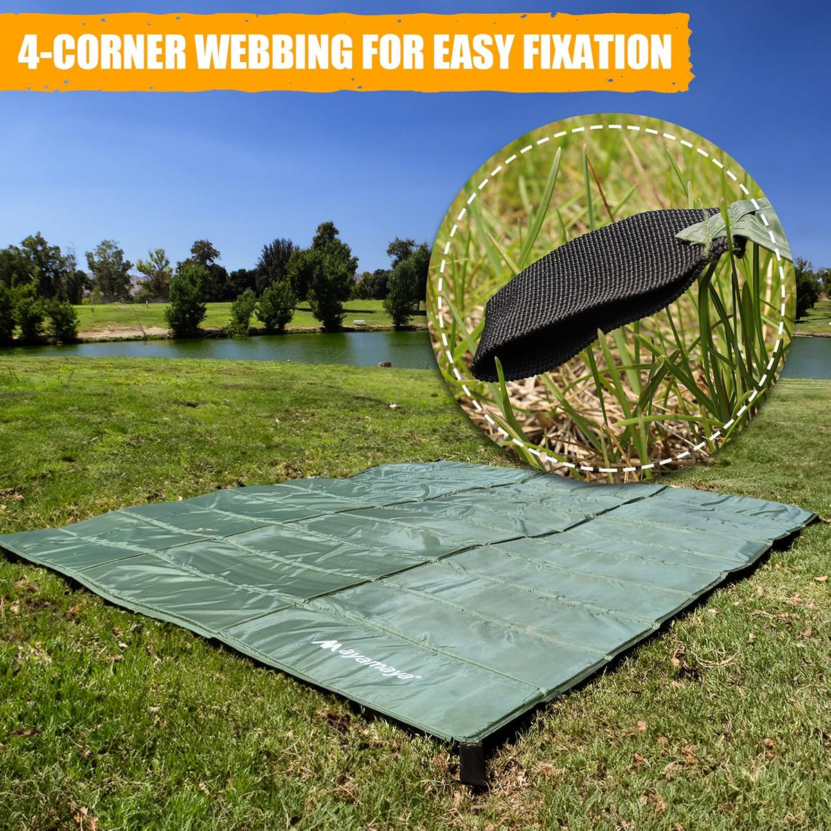 Foam Sleeping Pad for Camping - AYAMAYA Foldable Camping Mattress for 1/2/3/4/5/6 Person, Extra Thick Waterproof Tent Footprint Inner Camping Mat for Outdoor Backpacking Hiking Picnic Camping