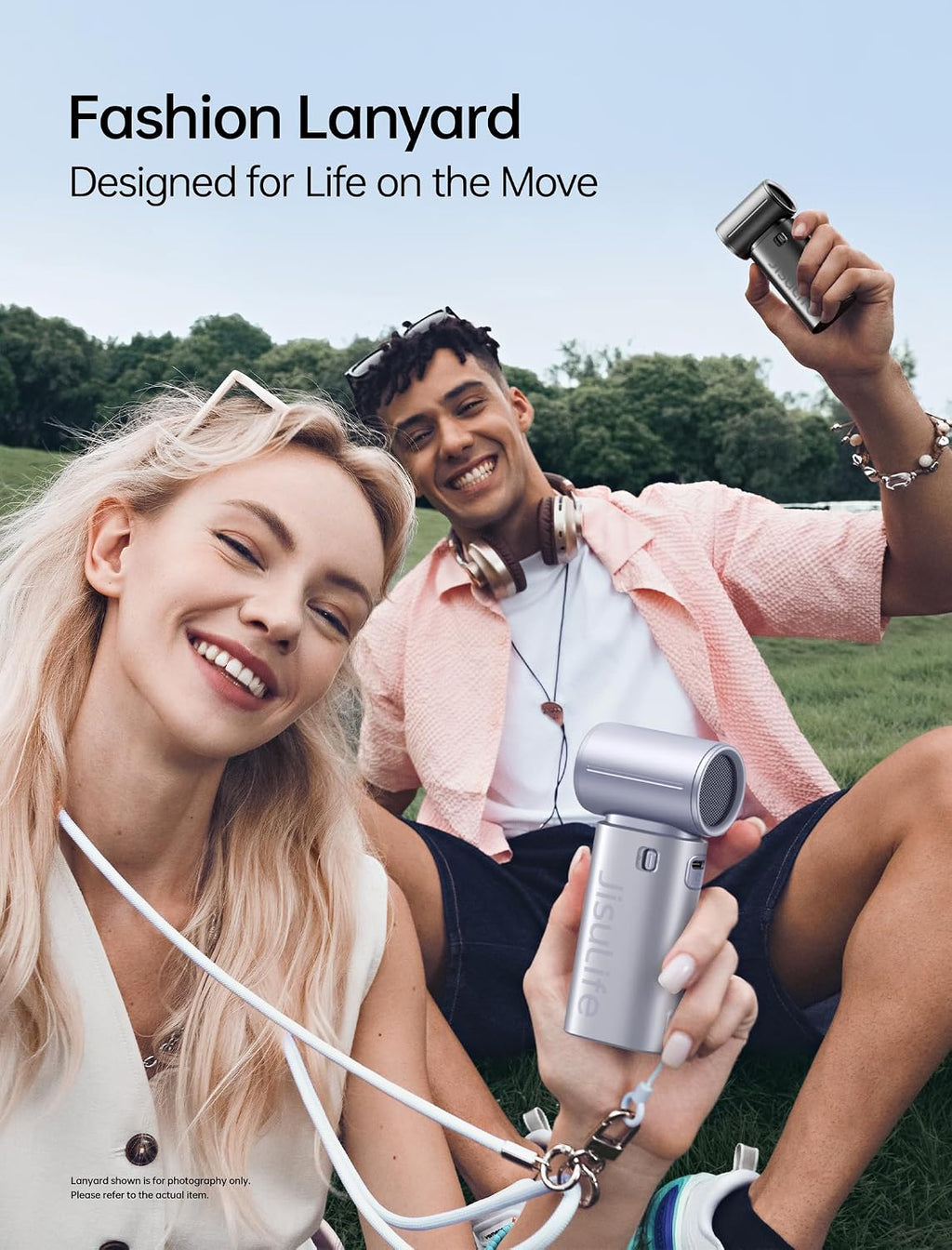 JISULIFE Handheld Fan Life9S - Sleek Chrome: Turbo Power, 22 Hours Cooling