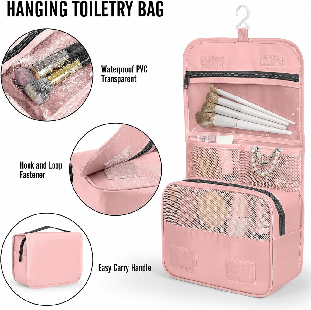 Veken 8 Set Packing Cubes for Travel Essentials,Anti-Wrinkle Buckled Suitcase Organizer for Shoe & Toiletry Bag,Carry On Luggage Bag with 99+ Count Mesh Holes for Airplane & College Dorm Accessories