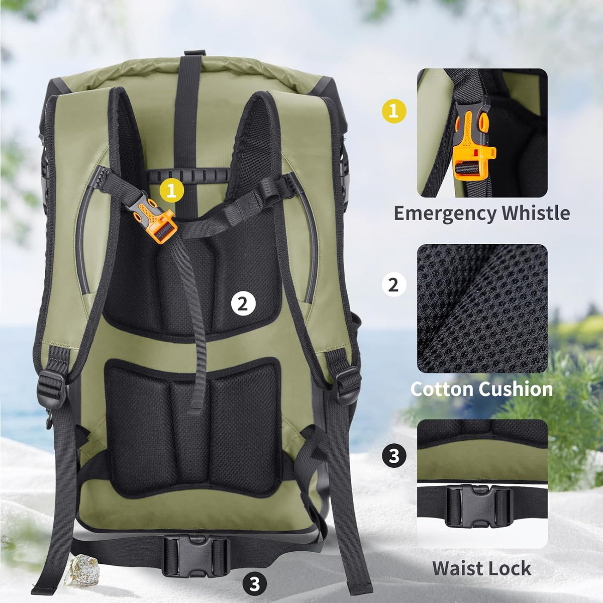 Dry Bags Waterproof Backpack for Women Men Travel Dry Bag Backpack Warterproof Bag for Kayaking Beach Boating 30L/40L