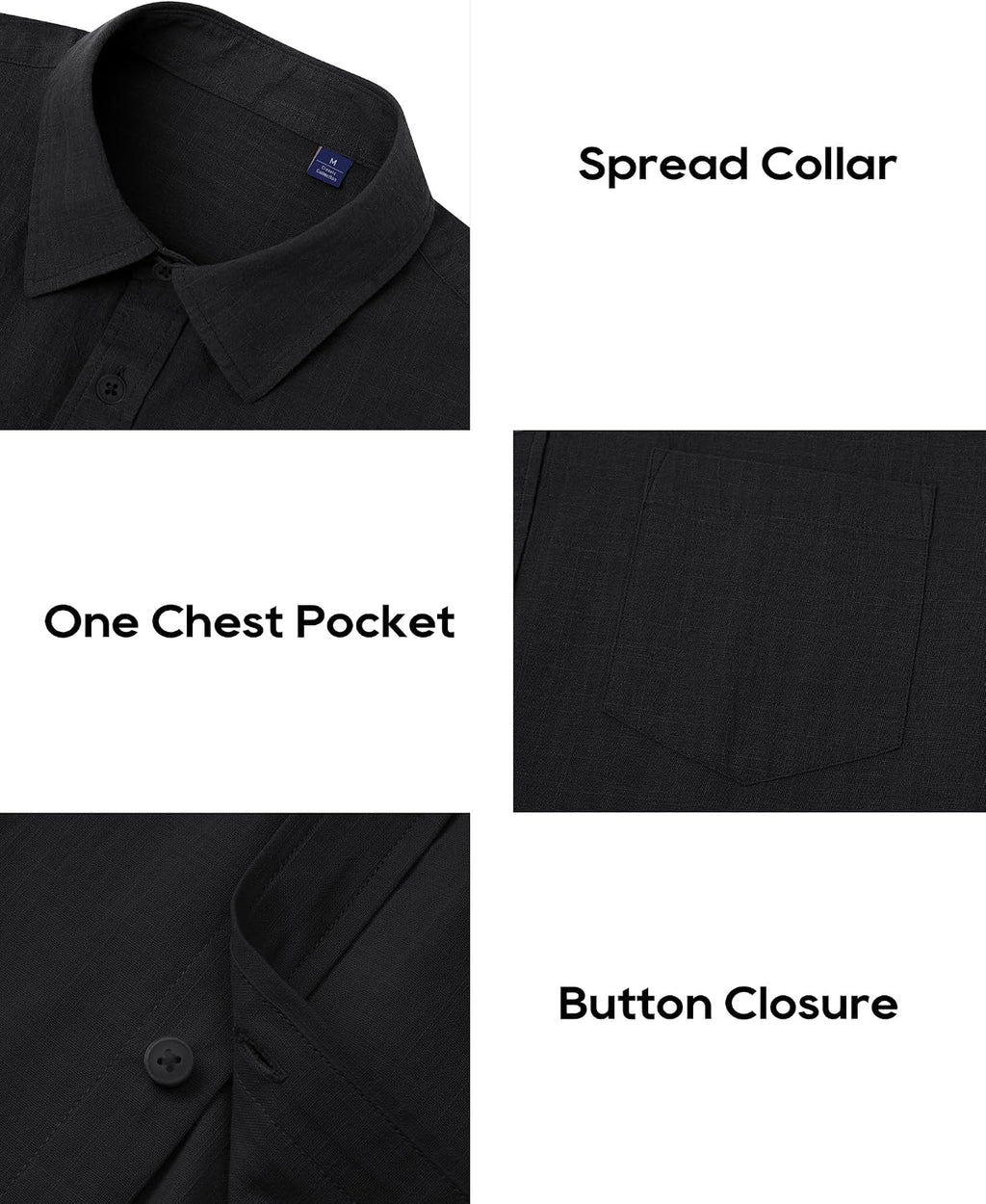 Alimens & Gentle Mens Linen Textured Shirt Long Sleeve Summer Beach Tops