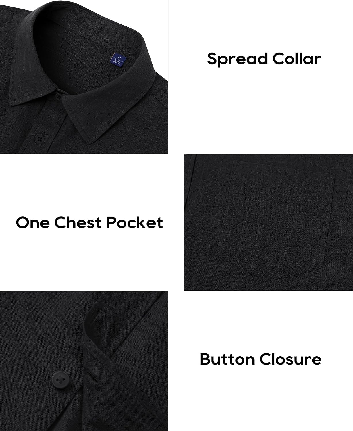 Alimens & Gentle Mens Linen Textured Shirt Long Sleeve Summer Beach Tops
