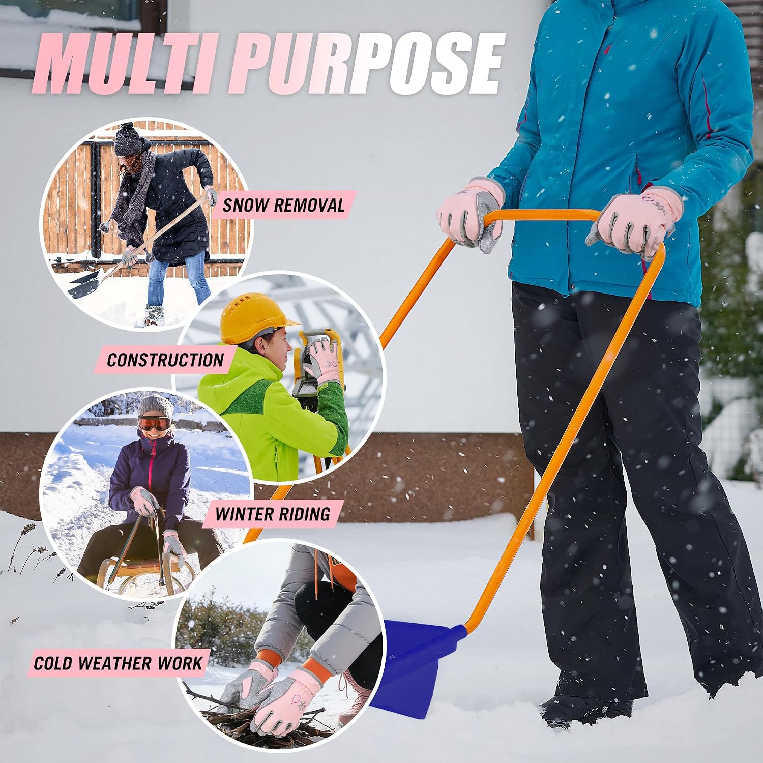 HANDLANDY Winter Work Gloves, 3M Thinsulate Waterproof Insulated Glove for Men Women