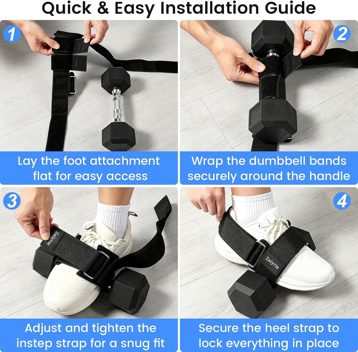 Dumbbell Foot Attachment for Leg & Tibialis Strength Training at Home