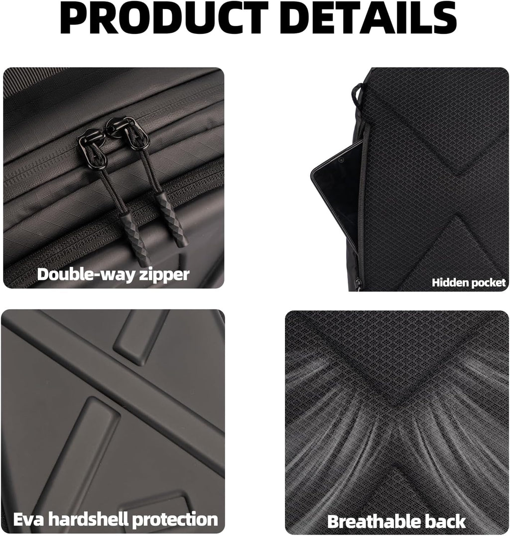 Besnfoto Camera Hard Shell Case Crossbody Camera Sling Bag Small Waterproof Photography Bag for Mirrorless and DSLR Cameras