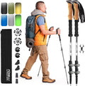 Foxelli Trekking Poles – Lightweight Collapsible Aircraft Grade Aluminum Hiking Poles with Cork Grips Quick Locks & All-Terrain Accessories – Pair of 2