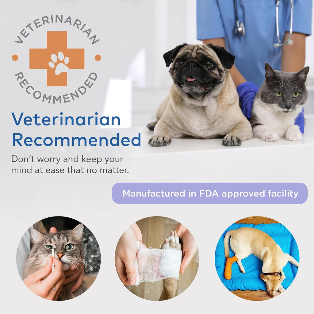 ARCA PET Cat & Dog First Aid Kit for Car - Pet Emergency Kit for Home Office Travel – Dog Camping Essentials with Digital Thermometer, Muzzle & Mini First Aid Pouch