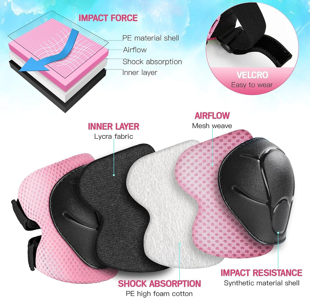 Toddler/Kids Bike Helmet Set for Boys Girls 3D Adjustable Kids Helmet Protective Gear Set Knee Elbow Wrist Pads and Multi-Sports Skateboard Scooter Cycling Roller Balance Bike