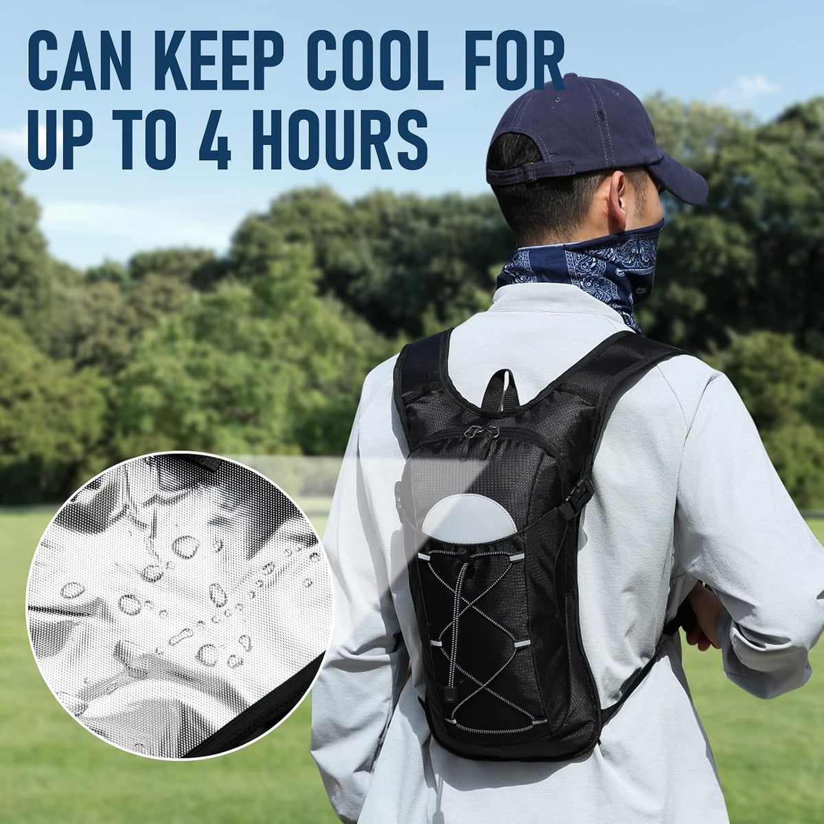 Hydration Backpack with 2L Water Bladder – Lightweight & Durable for Running, Hiking, Biking – Adjustable Fit for Men, Women, Youth