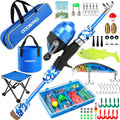 ODDSPRO Kids Fishing Pole - Portable Kids Fishing Rod and Reel Combo, Kids Fishing Gear with Tackle Box, Spincast Reel, Collapsible Chair and Bucket, Fishing Pole for Kids Boys Girls Toddler Youth 3+