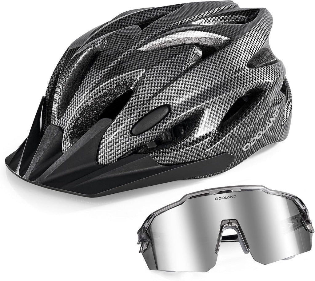 Odoland Adult Bike Helmet with Cycling Sunglasses Set for Men & Women