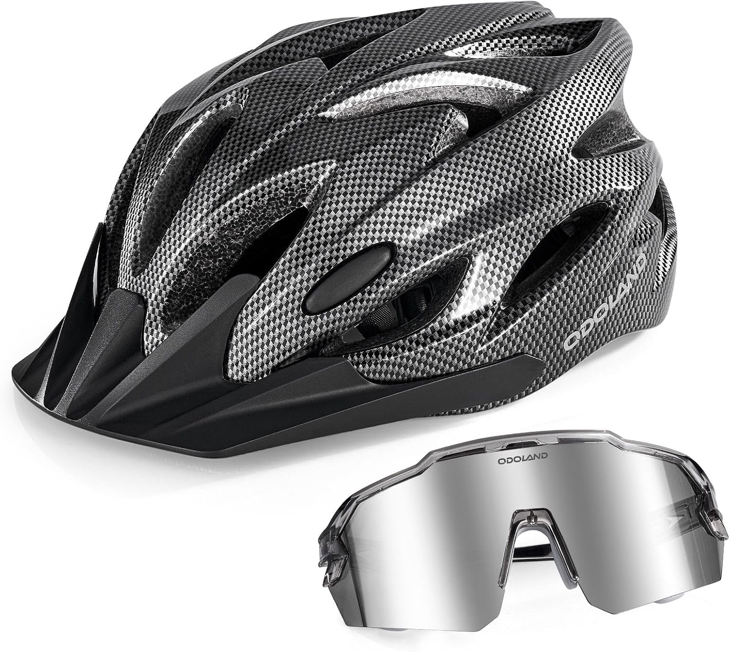 Odoland Adult Bike Helmet with Cycling Sunglasses Set for Men & Women